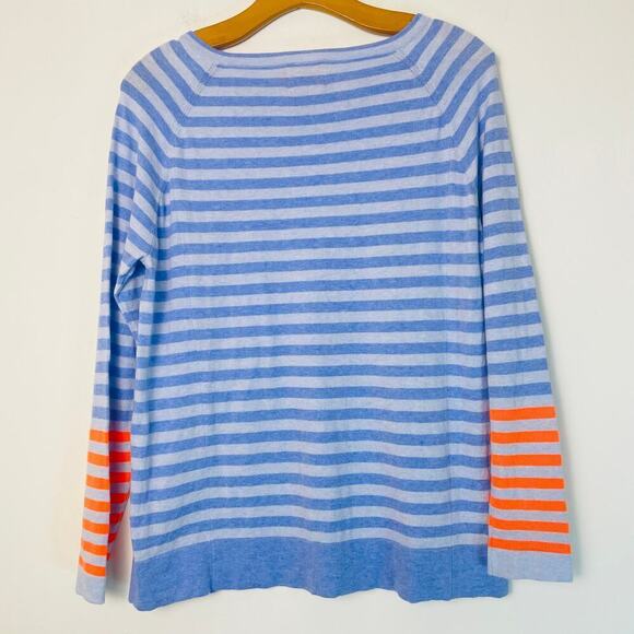 Brodie Cashmere Wispr knitwear sweater blue orange stripe size M - Picture 6 of 6